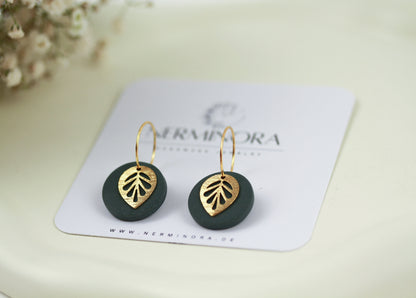 Polymer Clay Ohrringe mit Goldblatt – Statement Ohrringe | Kollektion Marlen