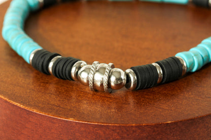 Ares Black – Herrenarmband in Türkis und Schwarz