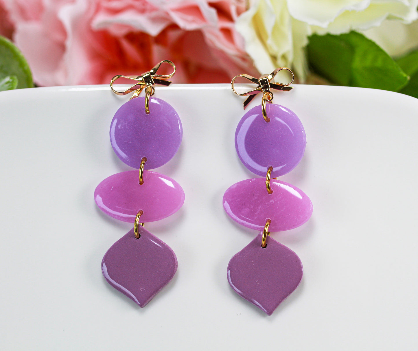 Lilac Bow Drops -  Ohrringe