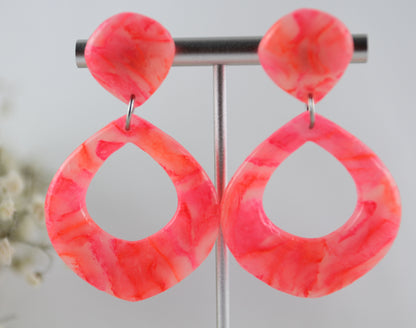 Neon Sommer Statement-Ohrringe – Handgemachte Polymer-Clay-Ohrringe
