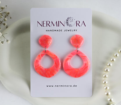 Neon Sommer Statement-Ohrringe – Handgemachte Polymer-Clay-Ohrringe