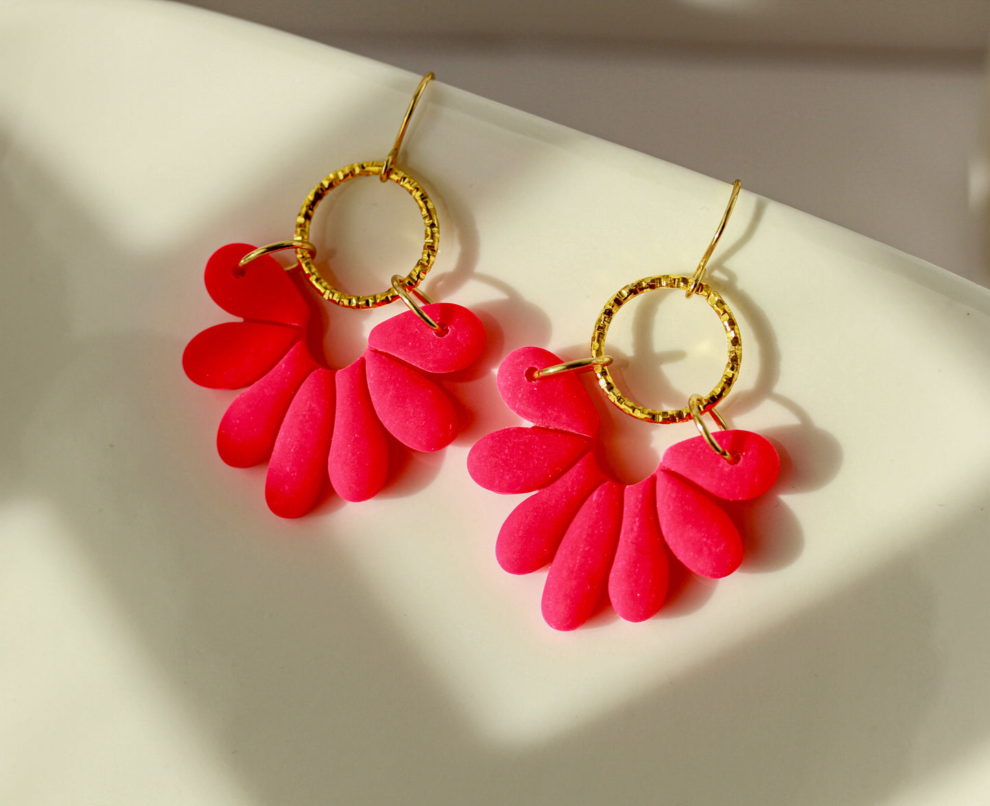 Coral Bloom Fan – Gold - Ohrringe