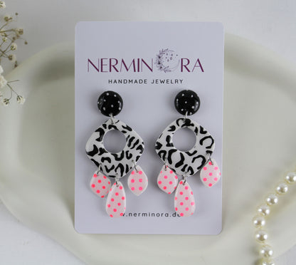 Leo Point – Handgefertigte Polymer Clay Statement Ohrringe