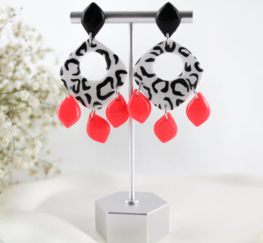 Leo Point Neon – Handgefertigte Statement Polymer Clay Ohrringe