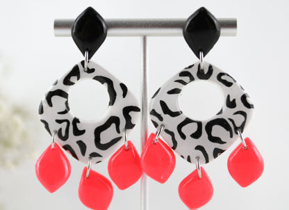 Leo Point Neon – Handgefertigte Statement Polymer Clay Ohrringe