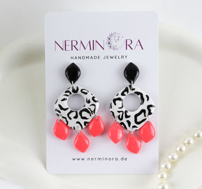 Leo Point Neon – Handgefertigte Statement Polymer Clay Ohrringe