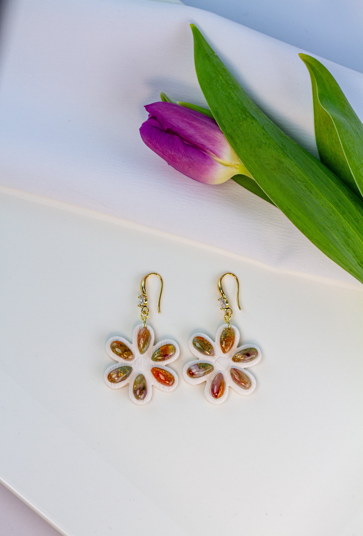 Ohrringe – Daisy Flower – Amber Bloom Collection