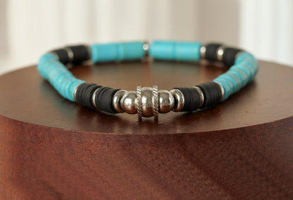 Ares Black – Herrenarmband in Türkis und Schwarz