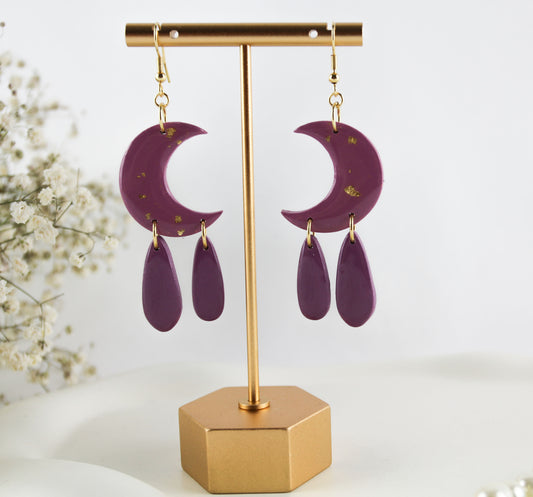 Mond Polymer Clay Ohrringe, Celestial Ohrringe