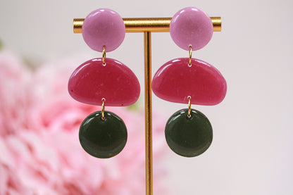 Berry Olive Color Block – Ohrringe
