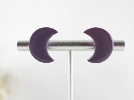 Moon Polymer Clay Stud Earrings, Celestial Earrings