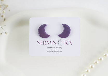 Mond Ohrstecker – Celestial Polymer Clay Ohrringe | Handgemachte Statement Ohrstecker