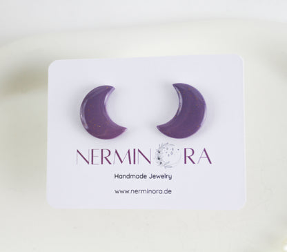 Mond Ohrstecker – Celestial Polymer Clay Ohrringe | Handgemachte Statement Ohrstecker