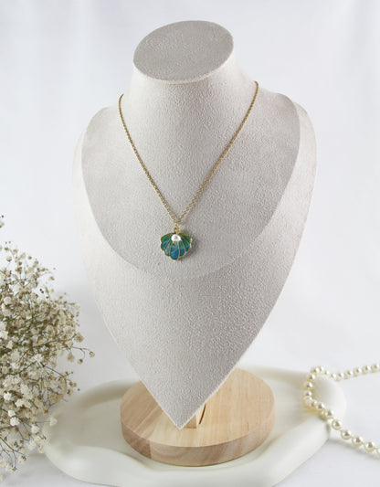 Maritime Muschel Ohrringe – Polymer Clay Statement Schmuckset | Handgemacht