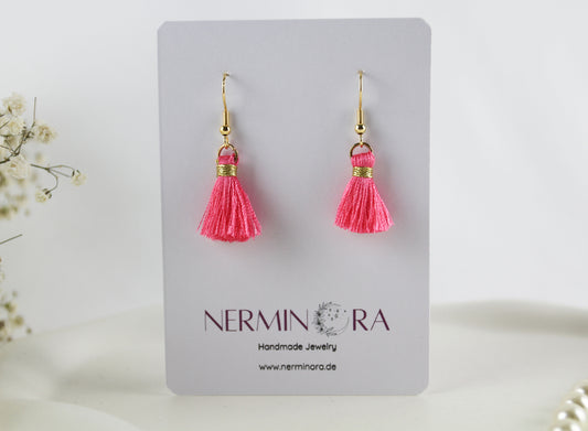 Pink Summer Tassel Earrings
