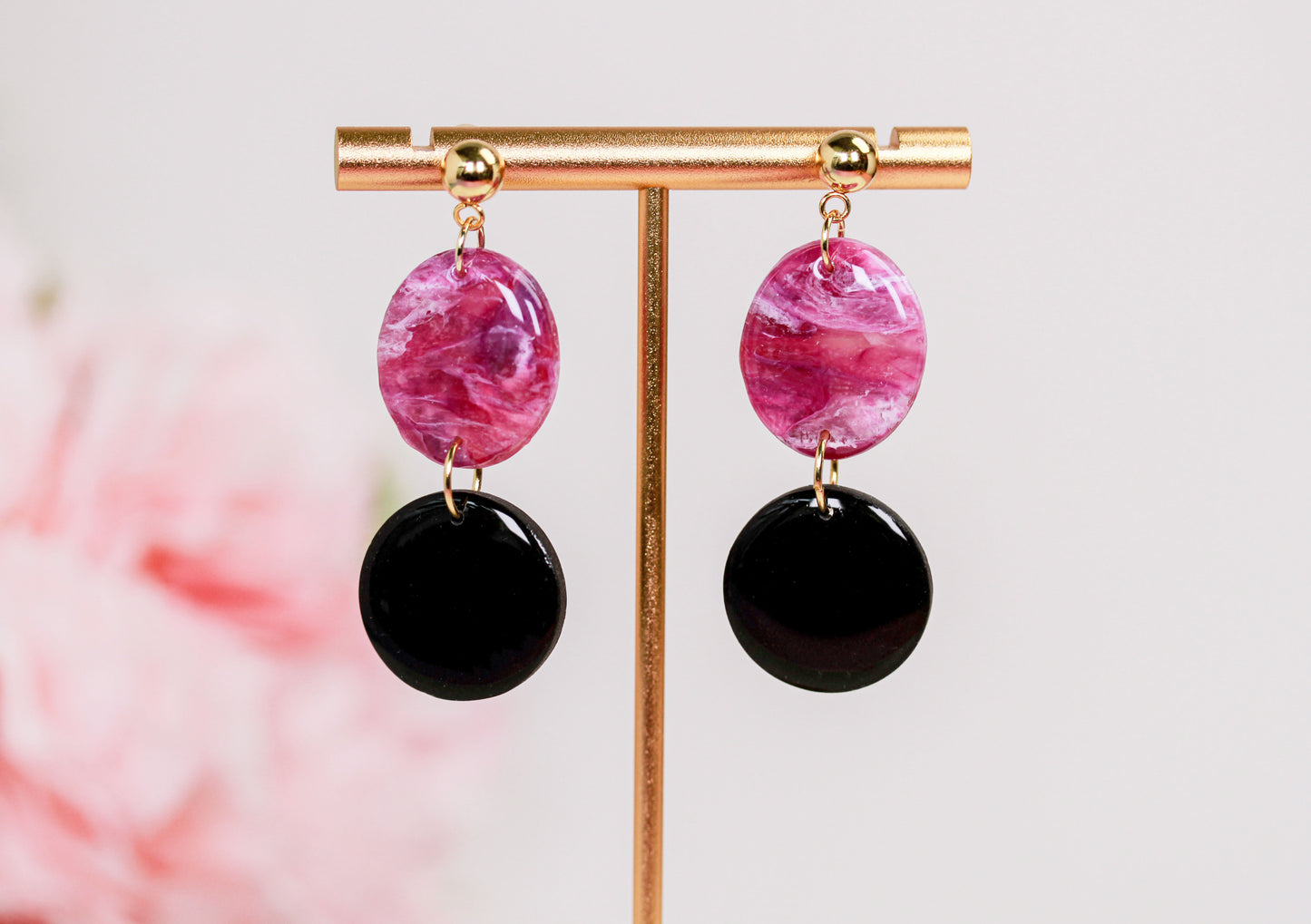 Berry Noir Marble - Ohrringe
