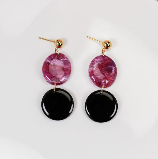 Berry Noir Marble - Ohrringe