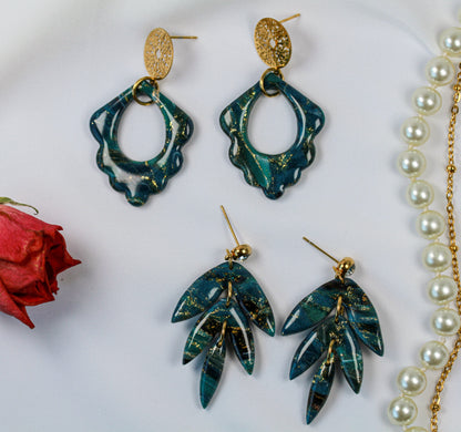 Emerald Noir Marble - Ohrringe