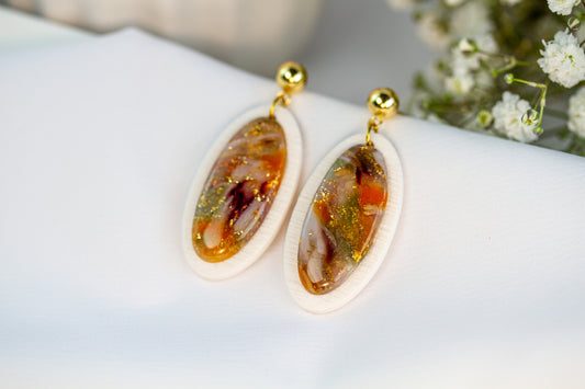 Ohrringe – Oval Marble – Amber Bloom Collection