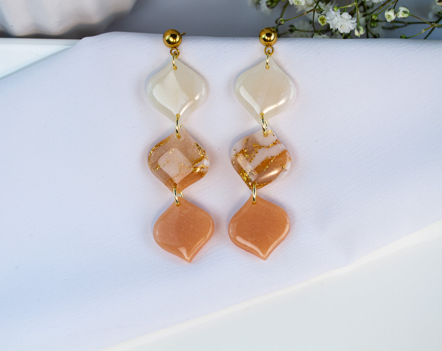 Statement Ohrringe - Wavy - Apricot Glow Collection