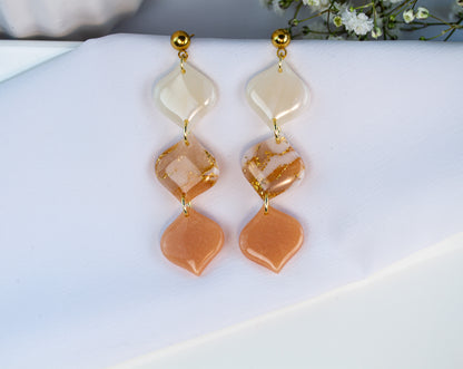 Statement Ohrringe - Wavy - Apricot Glow Collection