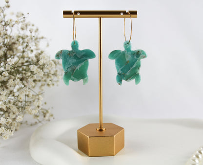 Maritime Türkise Sommer Ohrringe – Handgefertigte Polymer Clay Ohrringe im Meeresstil