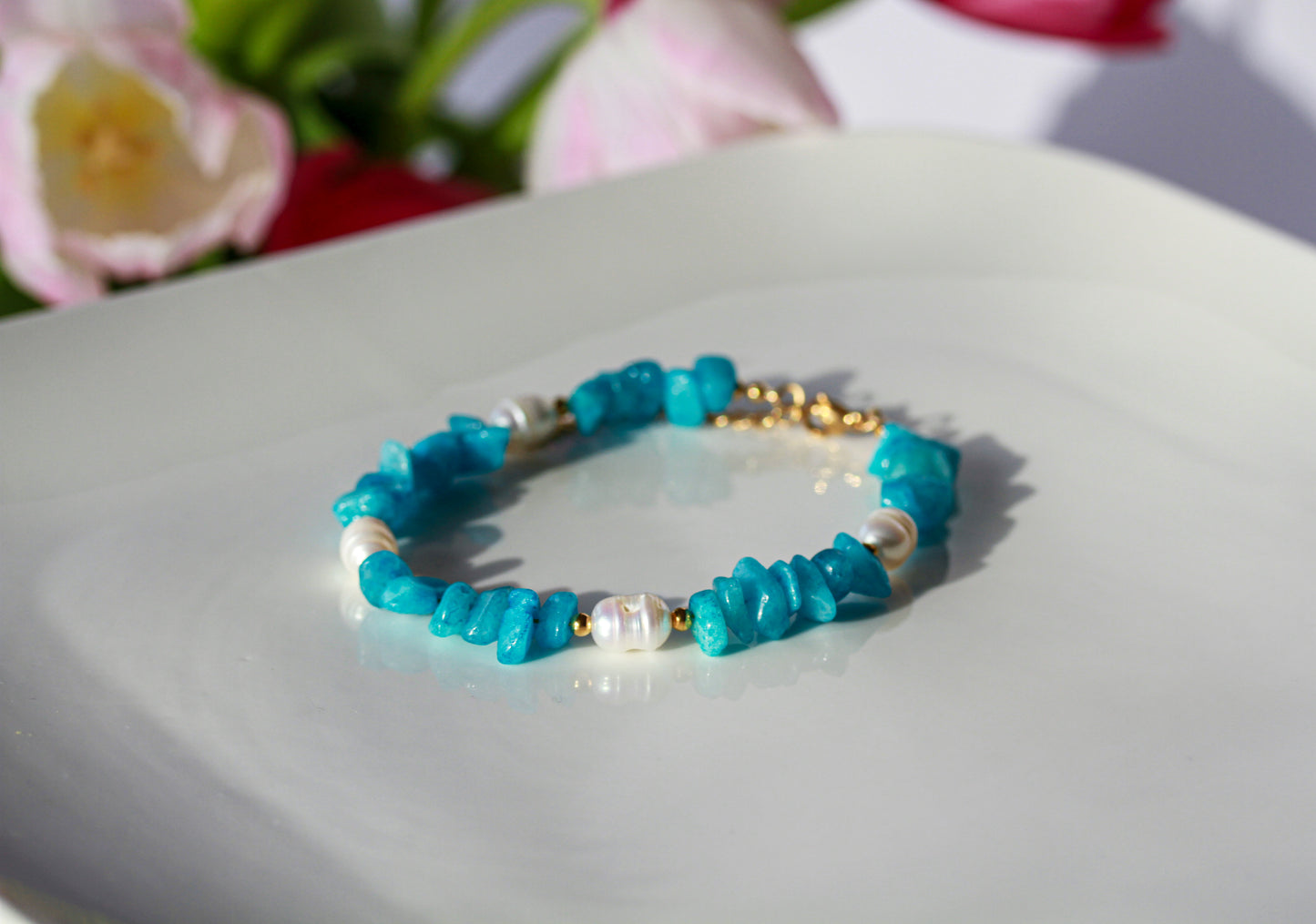 Rose Blue Pearl – Armband