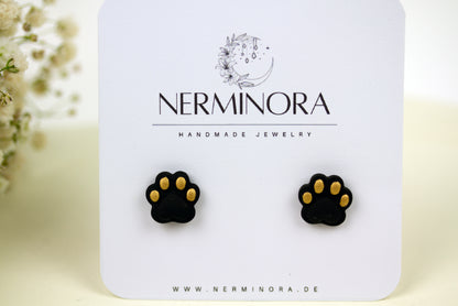 Tierpfote Ohrstecker – Handgefertigte Katzen- & Hundepfoten Polymer Clay Studs