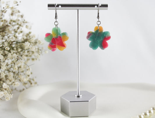 Colorful marble imitation polymer clay earrings and studs