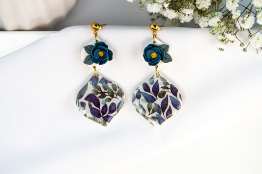 Statement Ohrringe – 3D Blume – Midnight Bloom Collection