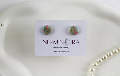 Bunte Marmor Ohrringe & Ohrstecker – Handgemachte Polymer Clay Statement Ohrringe