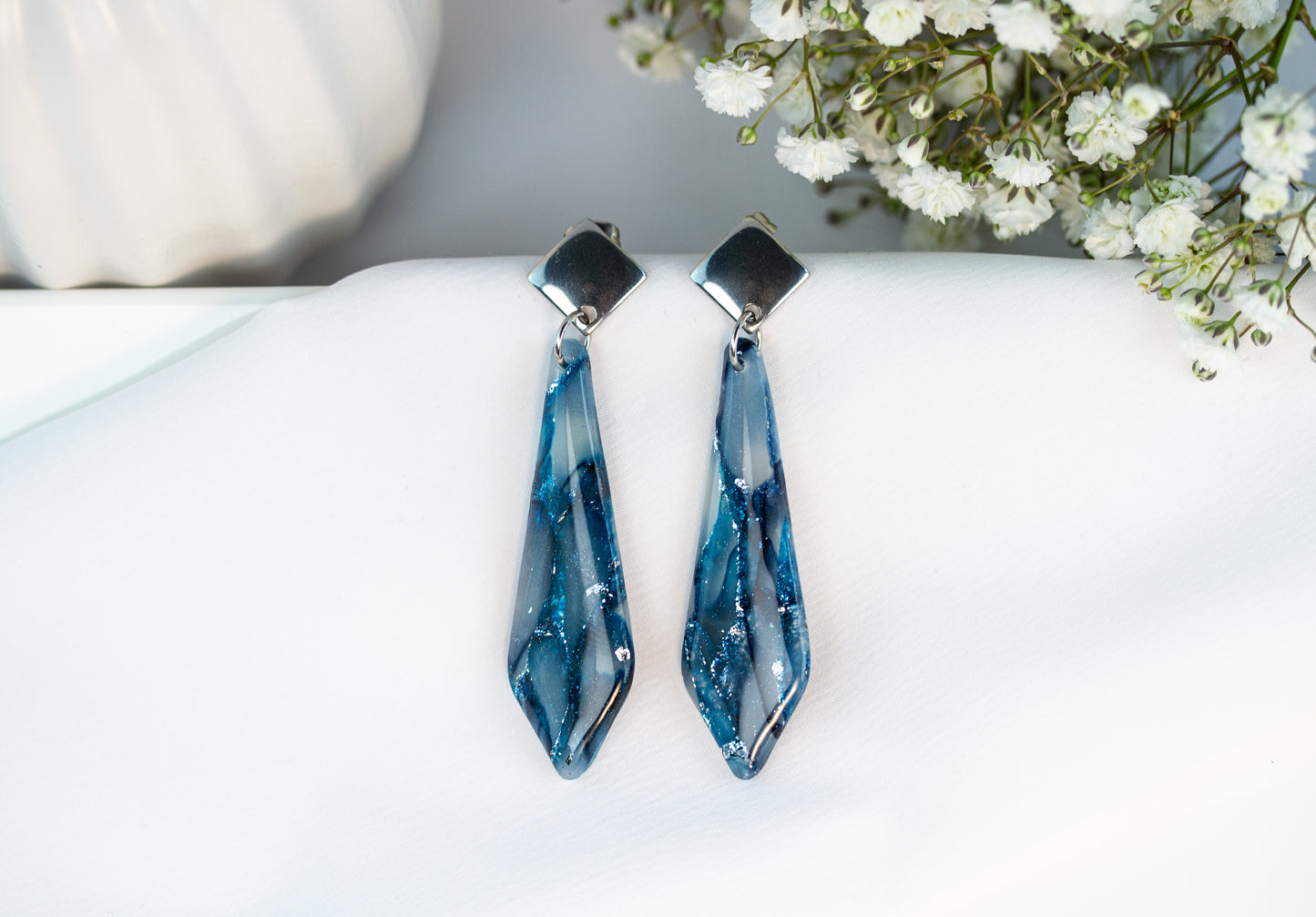 Lange Statement Ohrringe – Midnight Bloom Collection