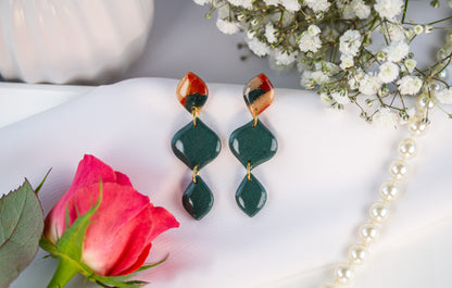 Statement Ohrringe – Dangle 3-teilig – Amber Bloom Collection