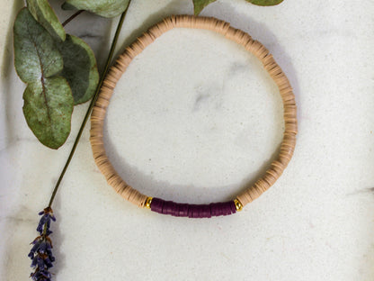 Almond Plum – Katsuki-Armband in Mandelbeige und Pflaume