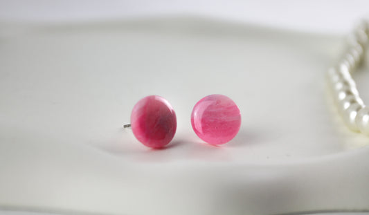 Pink Polymer Clay Earrings