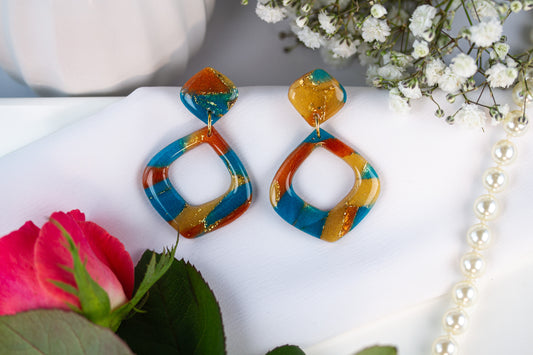 Statement Ohrringe – Cut Out Square – Sunset Lagoon Collection