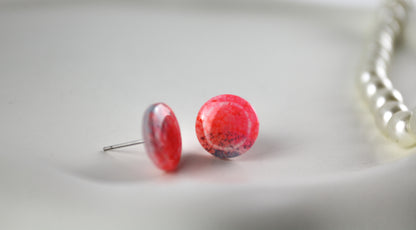 Neon Palmen Sommer Ohrringe – Handgemachte Polymer Clay Statement Ohrstecker & Hänger