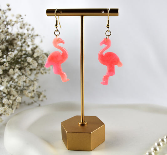 Neon Flamingo Polymer Clay Ohrringe und Ohrstecker