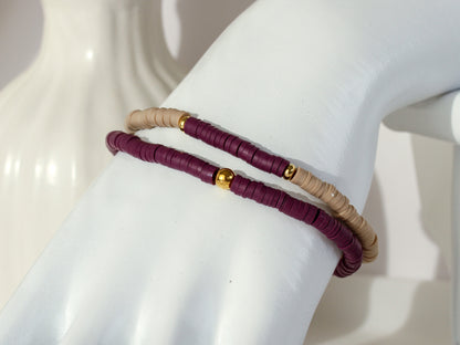 Mulberry Gold – Katsuki-Armband in Beerenviolett und Gold