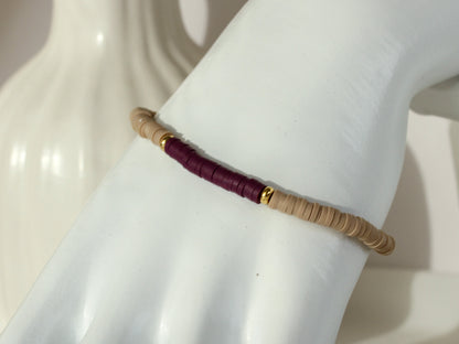 Almond Plum – Katsuki-Armband in Mandelbeige und Pflaume