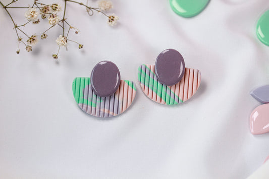 Lilac Mint Arc- Ohrringe