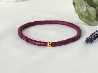 Mulberry Gold – Katsuki-Armband in Beerenviolett und Gold