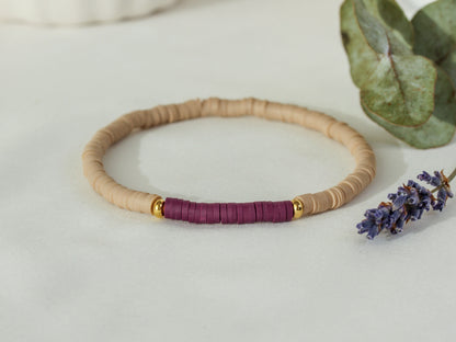 Almond Plum – Katsuki-Armband in Mandelbeige und Pflaume