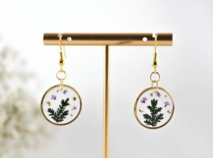 Echte Grüne Naturpflanze – Handgefertigtes Harz Schmuckset (Ohrringe & Kette)