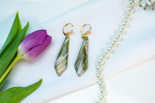 Ohrringe – Lang – Sage Marble Collection