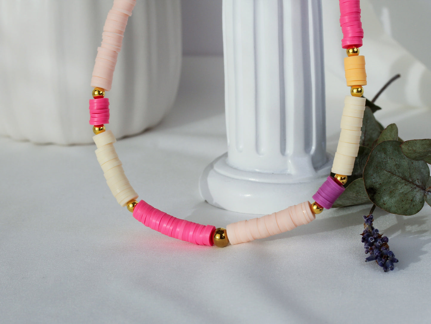 Elara Bloom – Katsuki-Halskette in Pink, Pfirsich und Violett
