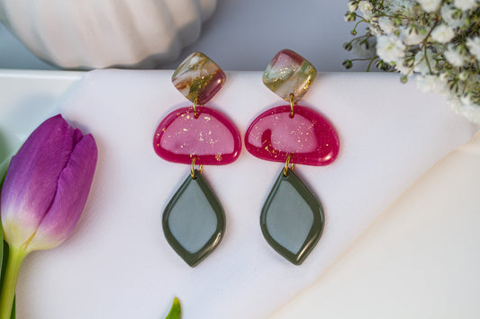 Ohrringe – Leaf Tropfen – Berry Velvet Collection