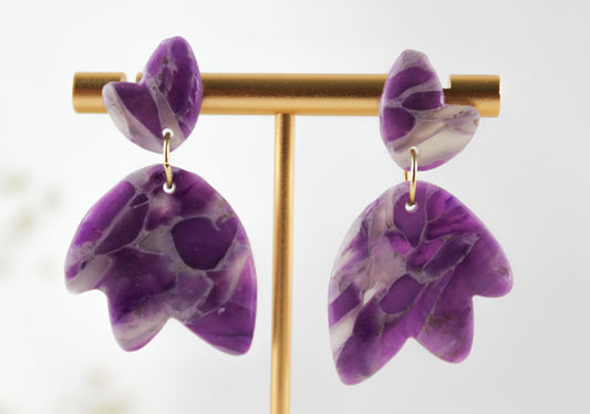 Lila Polymer Clay Ohrringe