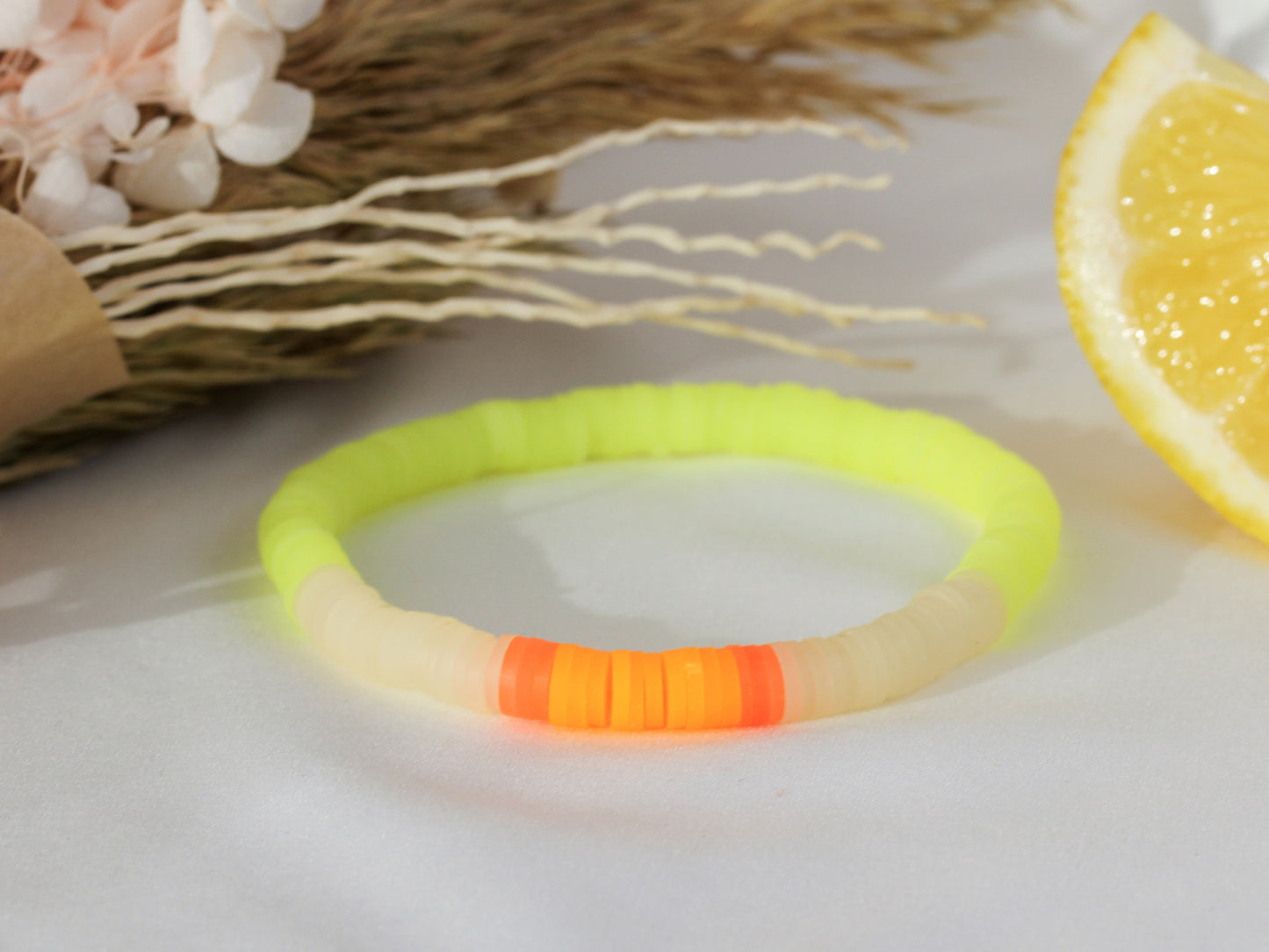 Citrus Flash – Neonfarbenes Katsuki-Armband in Gelb und Orange
