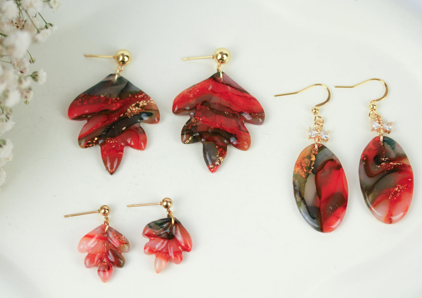 Herbstliche Polymer Clay Ohrringe – Kollektion Siena | Statement Schmuck